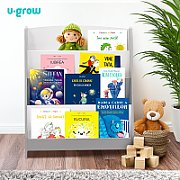 Raft depozitare carti, gri, MDF, U-Grow