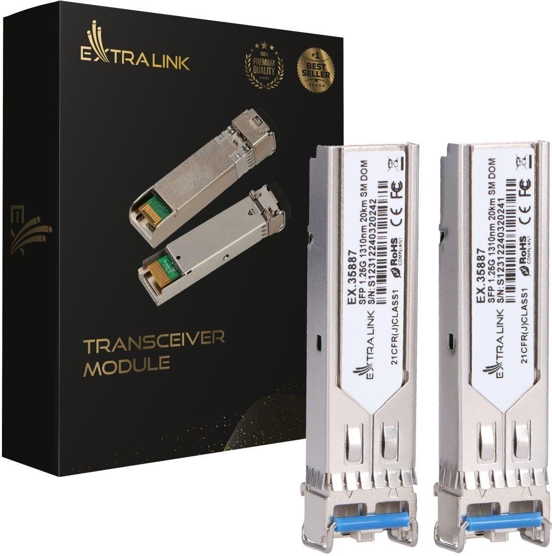 Extralink SFP 1.25G 2-pack  SFP Module  1.25Gbps LC/UPC 1310nm 20km single mode DOM