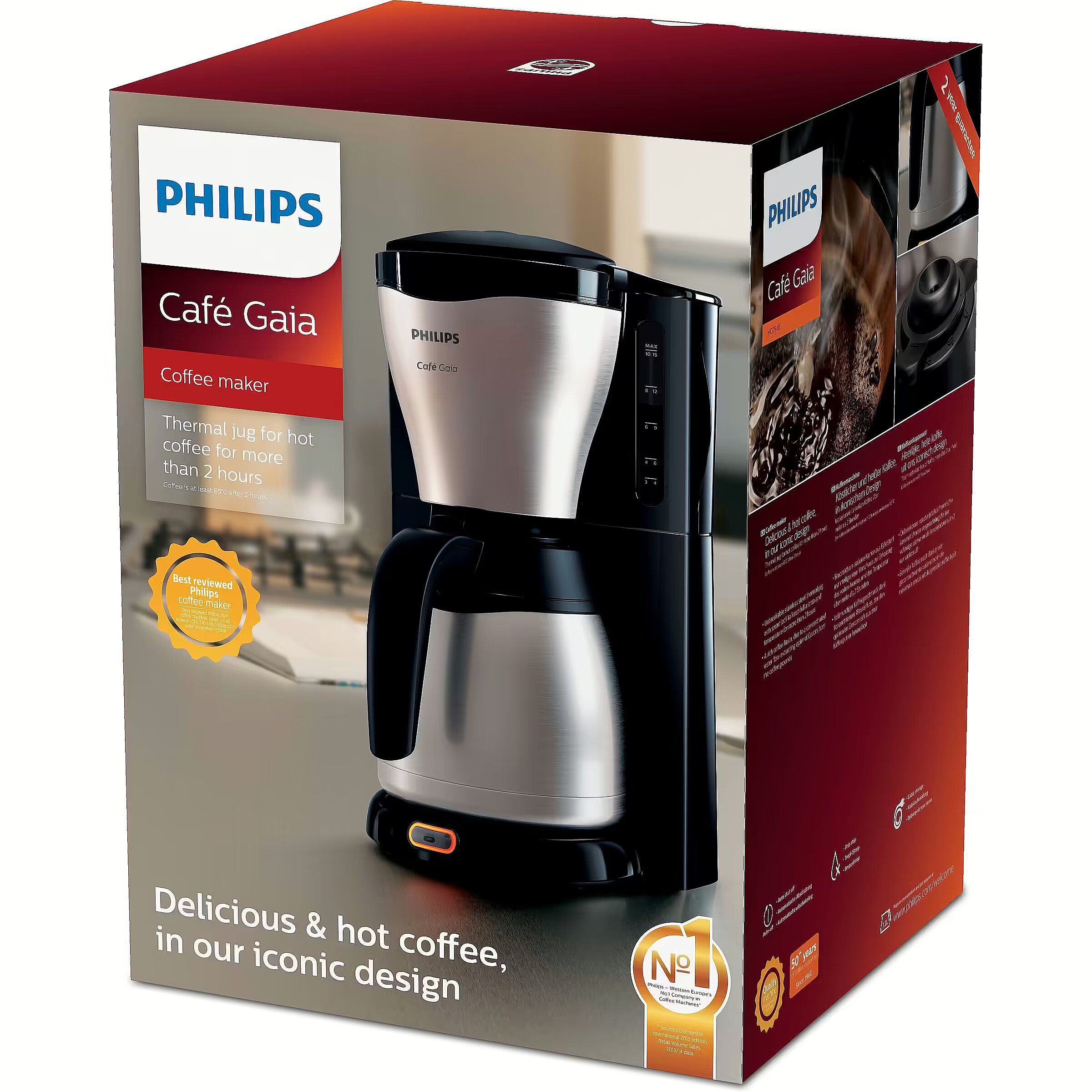 Philips Café Gaia Collection Café Gaia HD7546/20 Drip Filter Coffee Machine  thermo jug