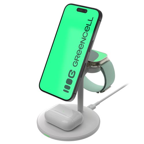 GREEN CELL WIRELESS CHARGING STAND MAGSCAPE WHITE