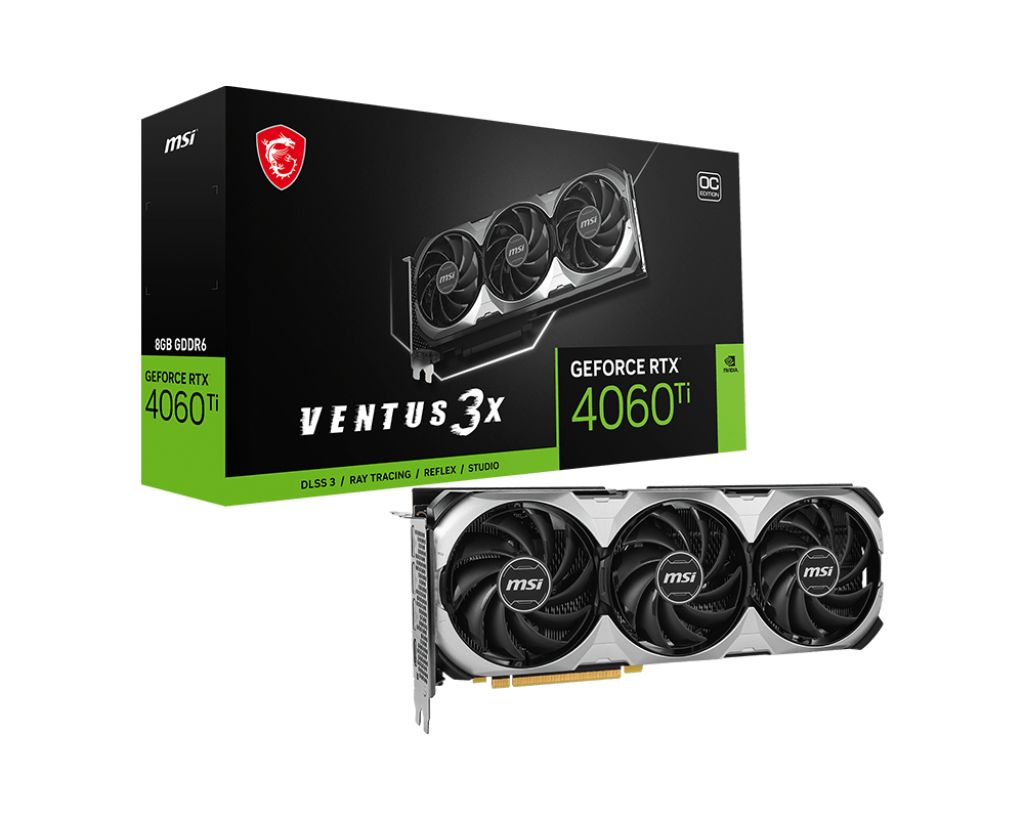 Placa video MSI GeForce RTX 4060 Ti VENTUS 3X E OC 8 GB GDDR6 128 bit