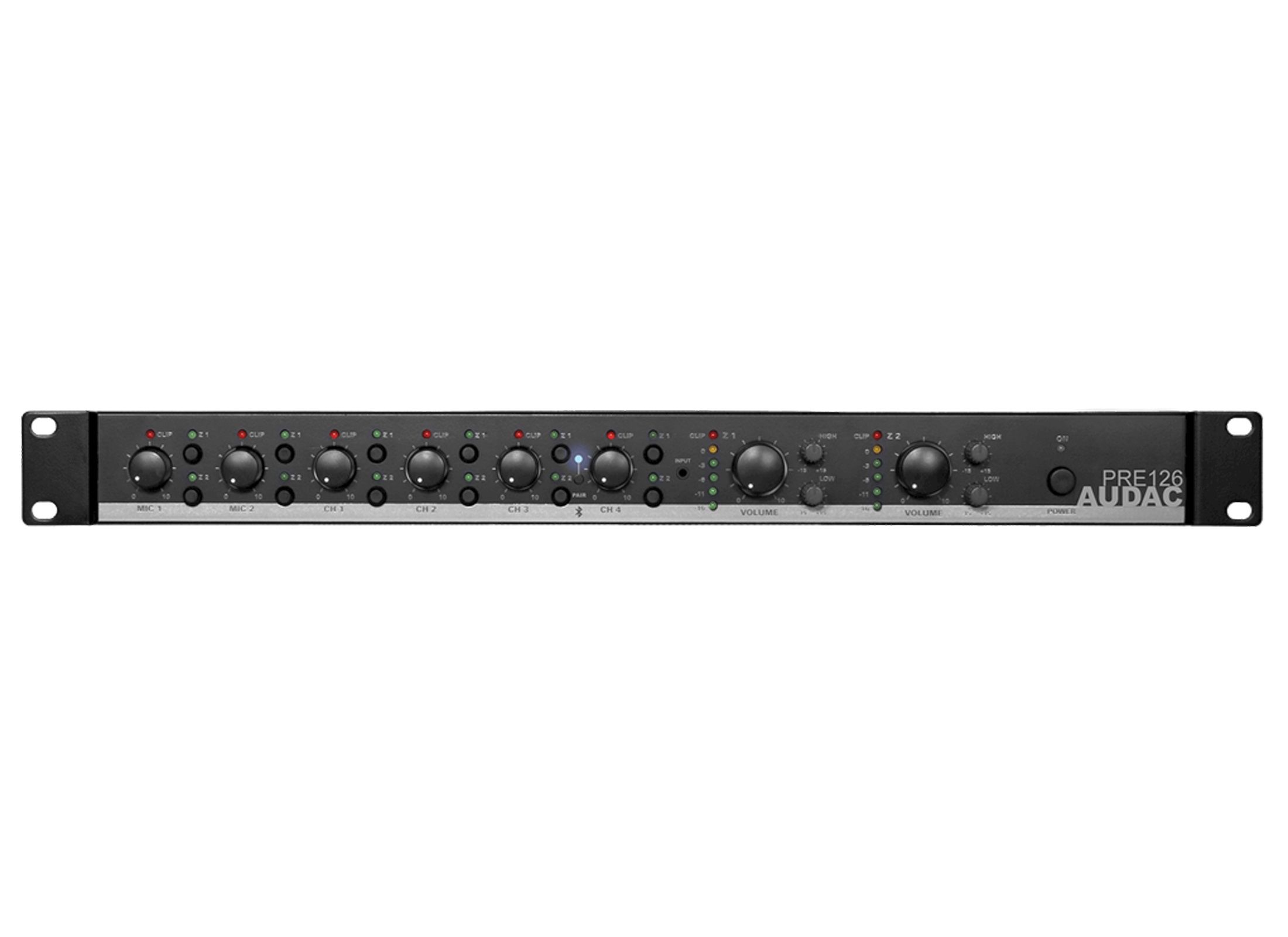 Audac PRE126 Two-Zone Six-Channel Stereo Amplifier