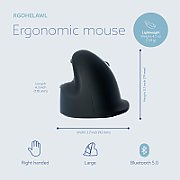 R-Go Mouse HE ergonomic right-hand Bluetooth black/silver retail