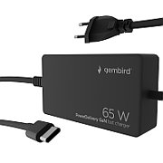 Cablexpert NPA-AC-PDQC65-01 65 W PowerDelivery GaN USB Type-C fast charger  black | Cablexpert