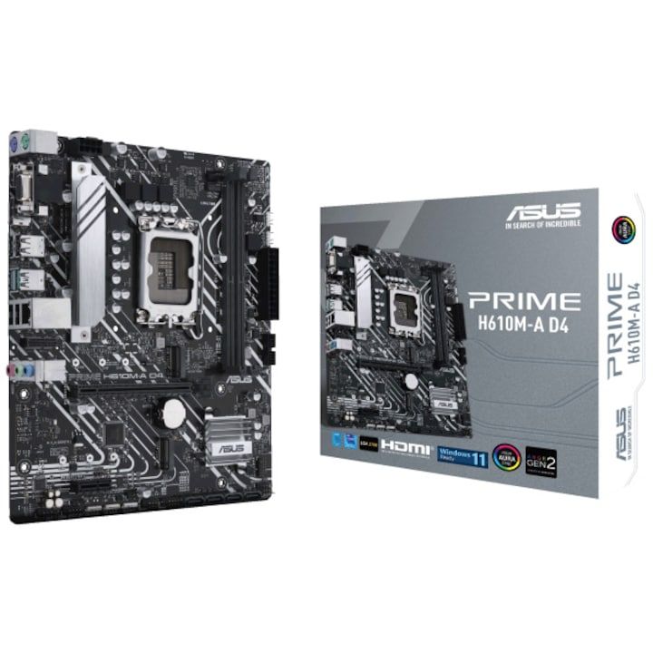 Neselectat 
 [1 buc]ASUS PRIME H610M-K D4 ARGB LGA1700 1xHDMI
 [1 buc]SSD WD SN740 512 GB PCIe 4.0 x4 M.2 2280
 [1 buc]Sursa NJOY NEXO 650W 80+ GOLD, ATX, Active PFC, Protectie OVP / OCP / SCP / OPP, negru
 [1 buc]Placa video GIGABYTE GeForce RTX 3060 WINDFORCE OC 12 GB GDDR6 192 bit
 [1 buc]Carcasa Spacer STYLE, Middle Tower, ATX, Negru 
 [1 buc]Cooler procesor ARCTIC Freezer i35 
 [1 buc]PCEE-G25, PCIe Adapter 2.5 Gigabit Ethernet Realtek
 [1 buc]INTEL Core i3-12100F 3.3GHz LGA170...