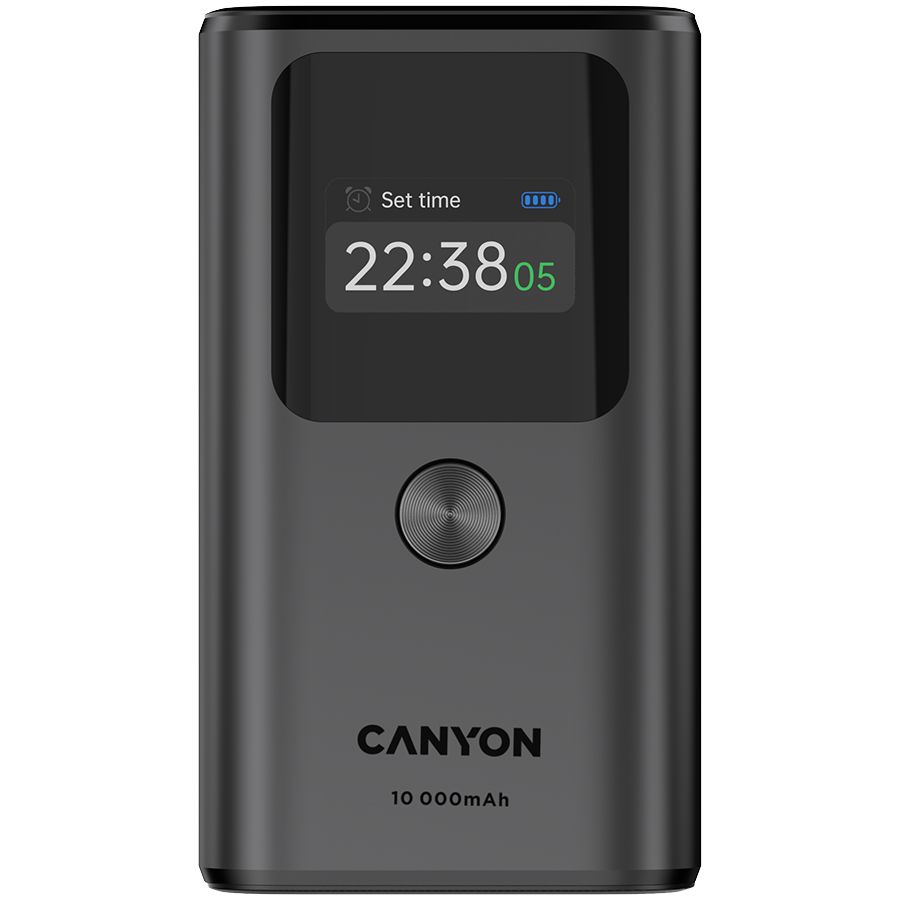 CANYON power bank OnPower 130 TFT 10000 mAh PD30W Dark Grey