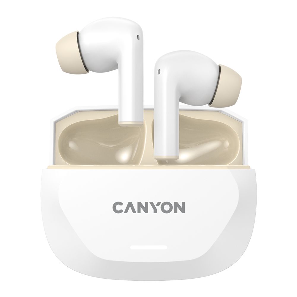 CANYON headset HEXAGON 7 TWS ANC+ENC Wireless Charge White Beige