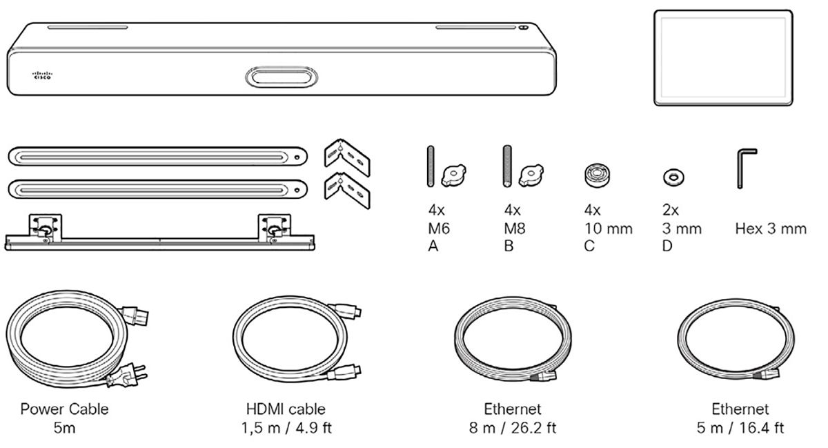 MOUNTING KIT FOR CISCO ROOM BAR/PRO - SPARE