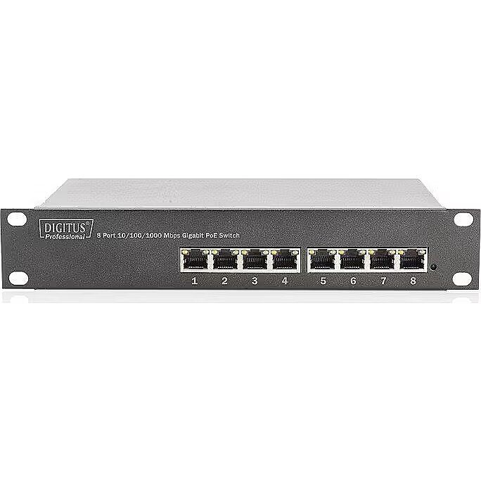 Digitus 8 Port Gigabit PoE Switch  10 Inch  Unmanaged