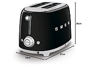 SMEG Toaster (TSF01BLEU) black Schwarz (TSF01BLEU)
