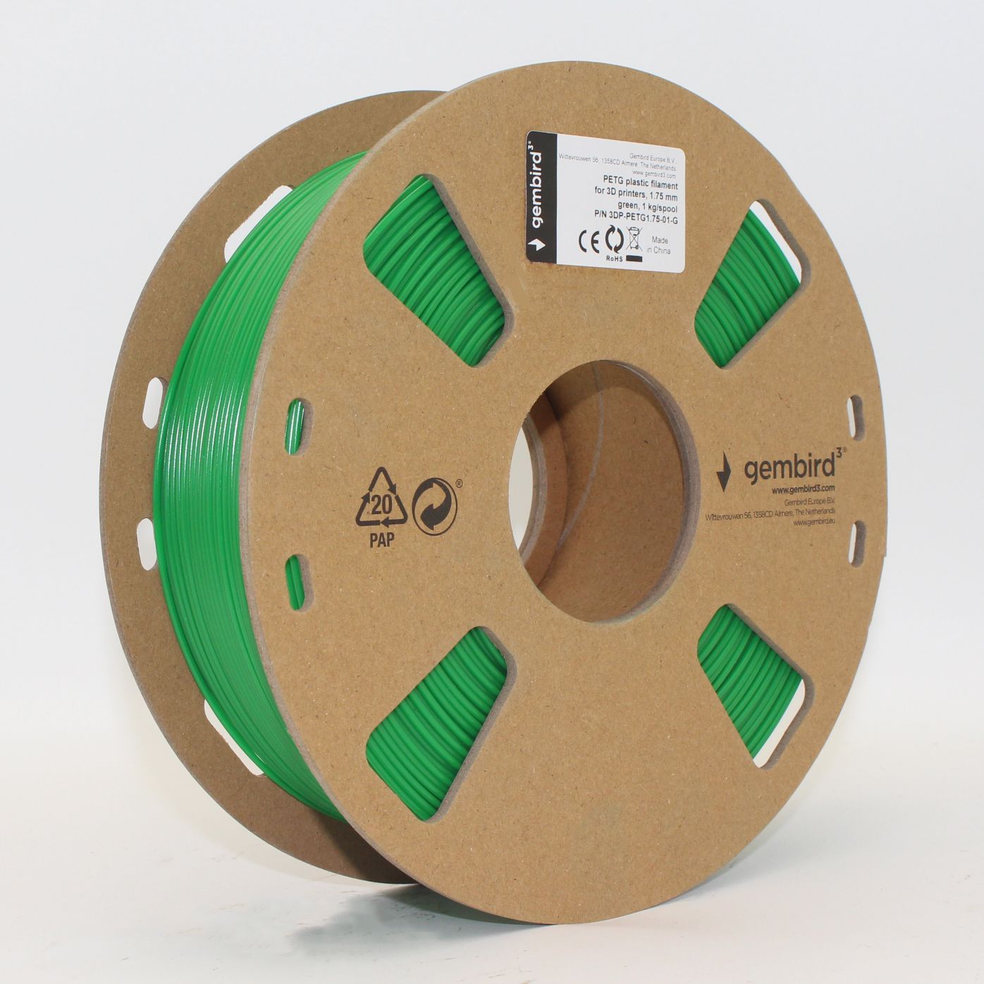 GEMBIRD PETG Filament Green 1.75mm 1kg