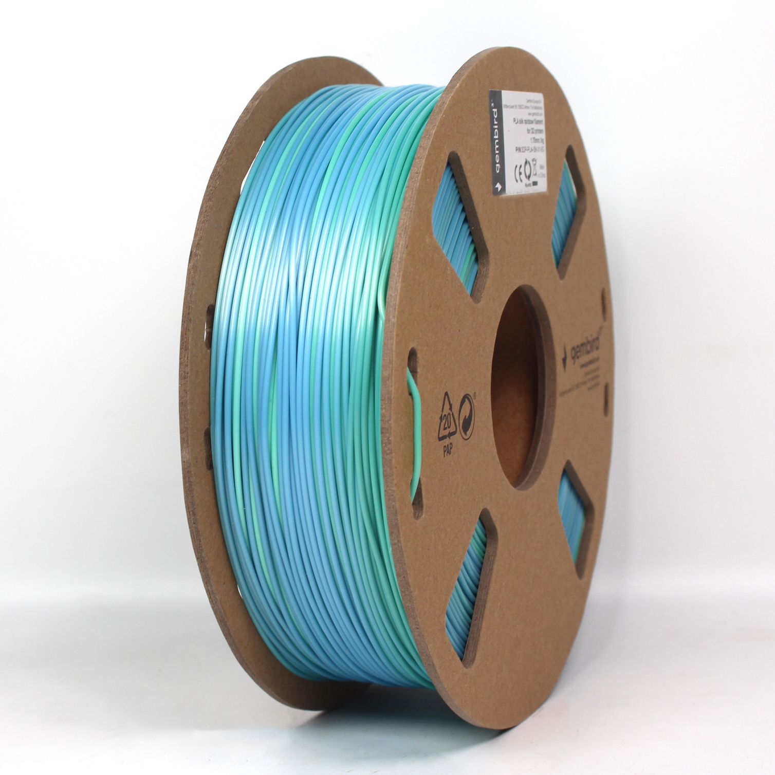 GEMBIRD 3DP-PLA-SK-01-BG Filament PLA Silk Rainbow Blue/Green 1.75mm 1kg