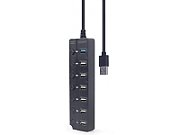 GEMBIRD 7-port USB HUB 1 x USB 3.1 + 6 x USB 2.0 with switches black