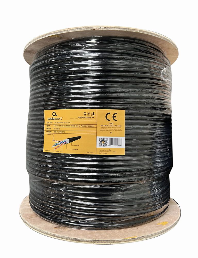 GEMBIRD CAT6 FTP LAN Gel filled outdoor cable solid 305m black