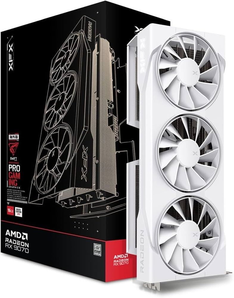 Graphics card. XFX Swift RX 9070 White 3-FAN GAM E 16G