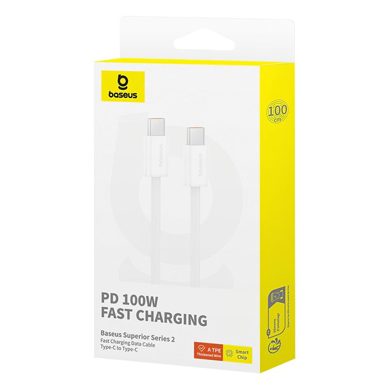 Baseus Superior USB C to USB C data cable 2 m 30 W White