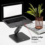 Maclean desk stand for monitor or laptop  gas spring  for standing and sitting work  black  MC-493