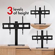 Maclean MC-386 Universal TV Stand Base for Cabinet Dresser Table Desk 32  - 75  40kg VESA 35° Rotating Temepred Glass Adjustable TV Height Powder Coating