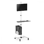 Maclean professional laptop stand cart  mobile computer workstation on wheels  max 17 -32   max 20kg  MC-793