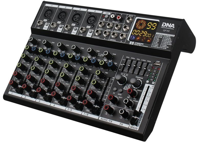 DNA QFX8 analog audio mixer 8 channels with Bluetooth