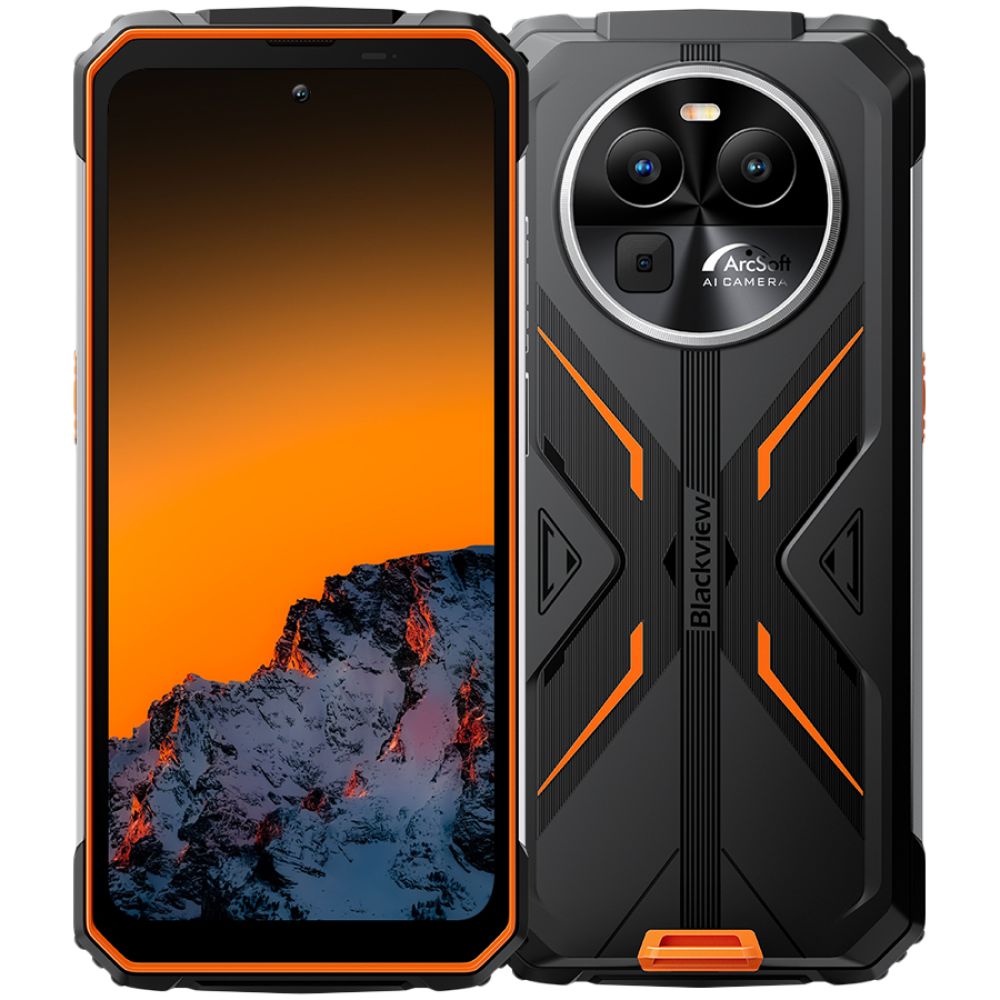 Blackview Rugged BV8100 6.5inch FHD+ IPS 1080*2400 120Hz Gorilla Glass 5, MT6789 8/256GB 32MP Rear 50MP/13MP/VGA 8800mAh, 45W fast charging NFC, IP68 & IP69K & MIL-STD-810H, Android 14 Orange