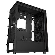 Carcasa ASUS PROART PA401 WOOD EDITION METAL PANEL Mid Tower ARGB NEGRU, Sloturi Expansiune 7, Drive Bays: 2x3.5  2x2.5 /3.5 , Ventilatoare Suportate: 5 (spate: 1x120mm, fata: 2x140mm sau 2x160mm, sus: 2x120mm sau 2x140mm), Ventilatoare Incluse: 2 (fata: 2x160mm), Fan Hub preinstalat, Format Placa