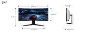 Monitor TCL 34  34R83Q, Curvature: 1500R, Diagonal (inch): 34, Diagonal (cm): 86, Aspect ratio: 21:9, Panel: QD-Mini LED, Resolution: 3440x1440, Refresh Rate: 170Hz, Response time GtG: 1ms, Brightness (max): 1600 cd/m², Contrast (static) : 4000:1, Viewing angle: 178/178, Color Gamut Type: DCI-P3