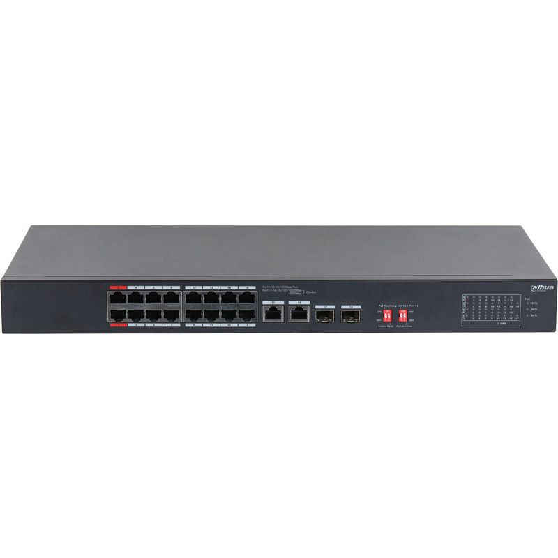 Switch Dahua DH-S3218-16ET-135, 16 porturi 10 / 100 Mbps