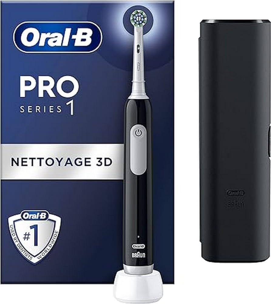 Oral-B electric toothbrush | Cross Action Pro Series 1 | Rechargeable | Adult | Number of brush heads included: 1 | Number of brushing modes: 3 | Black