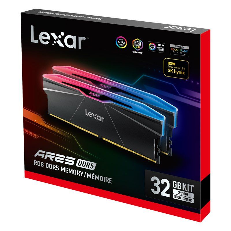 Memorie Lexar LD5U16G80C38BR-RGD 32 GB DDR5 8000 MHz CL38, kit 2 x 16 GB, Negru