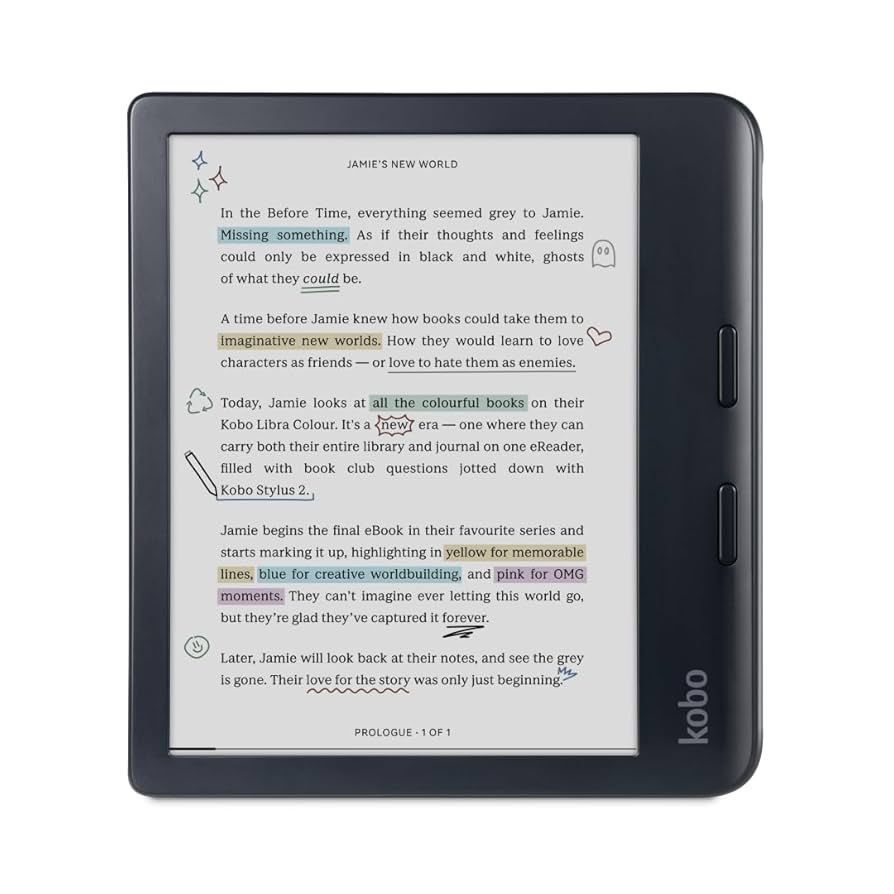 RESIGILAT: Kobo eBook-Reader eBookReader Libra Colour black Schwarz Bundle incl Stylus 2 (N428-KU-BK-K-BU) (N428KUBKKBU)