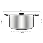 Stainless steel pot with lid (7L) Functional Form