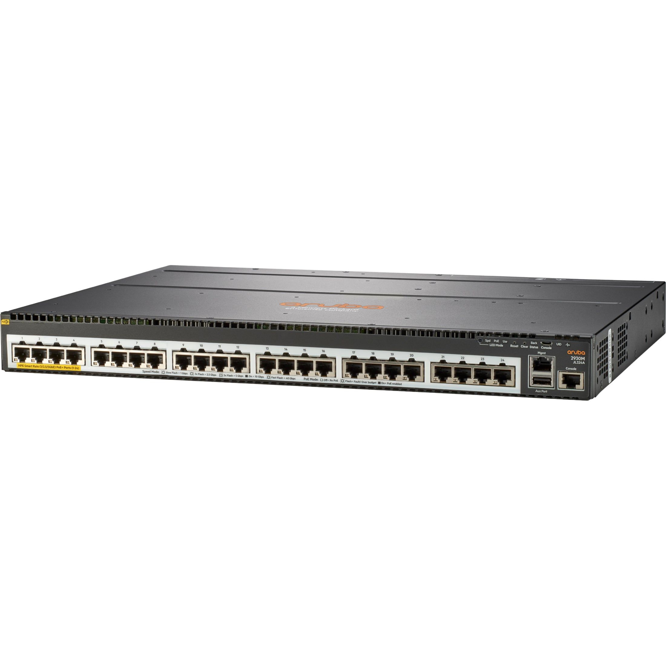 HPE Aruba Networking Aruba 2930M 48G PoE+ 1-slot Managed L3 Gigabit Ethernet (10/100/1000) Power over Ethernet (PoE) 1U Grey