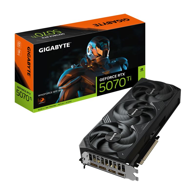 Placa Video GIGABYTE RTX 5070 TI WINDFORCE SFF 16GB GDDR7 256 bit, PCIE 5.0, 3x DP 1x HDMI