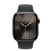 Apple Watch Series 10 GPS + Cellular 42mm Slate Titanium Case with Black Sport Band - S/M