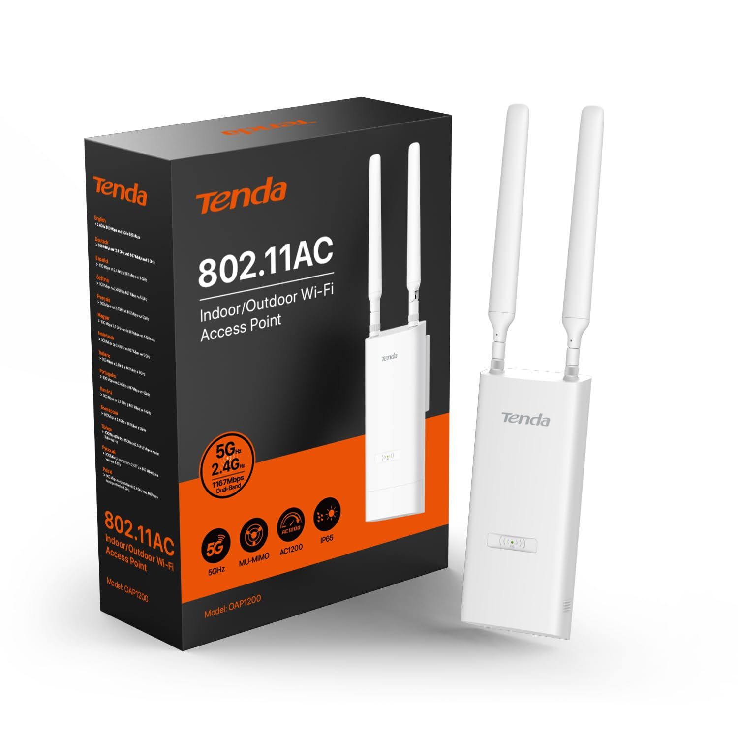 Tenda Tenda OAP1200 wireless access point 867 Mbit/s White Power over Ethernet (PoE)
