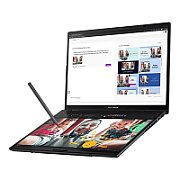 Laptop Asus Zenbook DUO (UX8406) UX8406CA-QL118X, 14 inch 1920 x 1200 Touchscreen, Intel 255H (16 C / 26 T, 2.5 GHz - 5.1 GHz, 24 MB cache, 28 W), 32 GB LPDDR5X, 1 TB SSD, Intel Arc Graphics, Windows 11 Pro, Negru