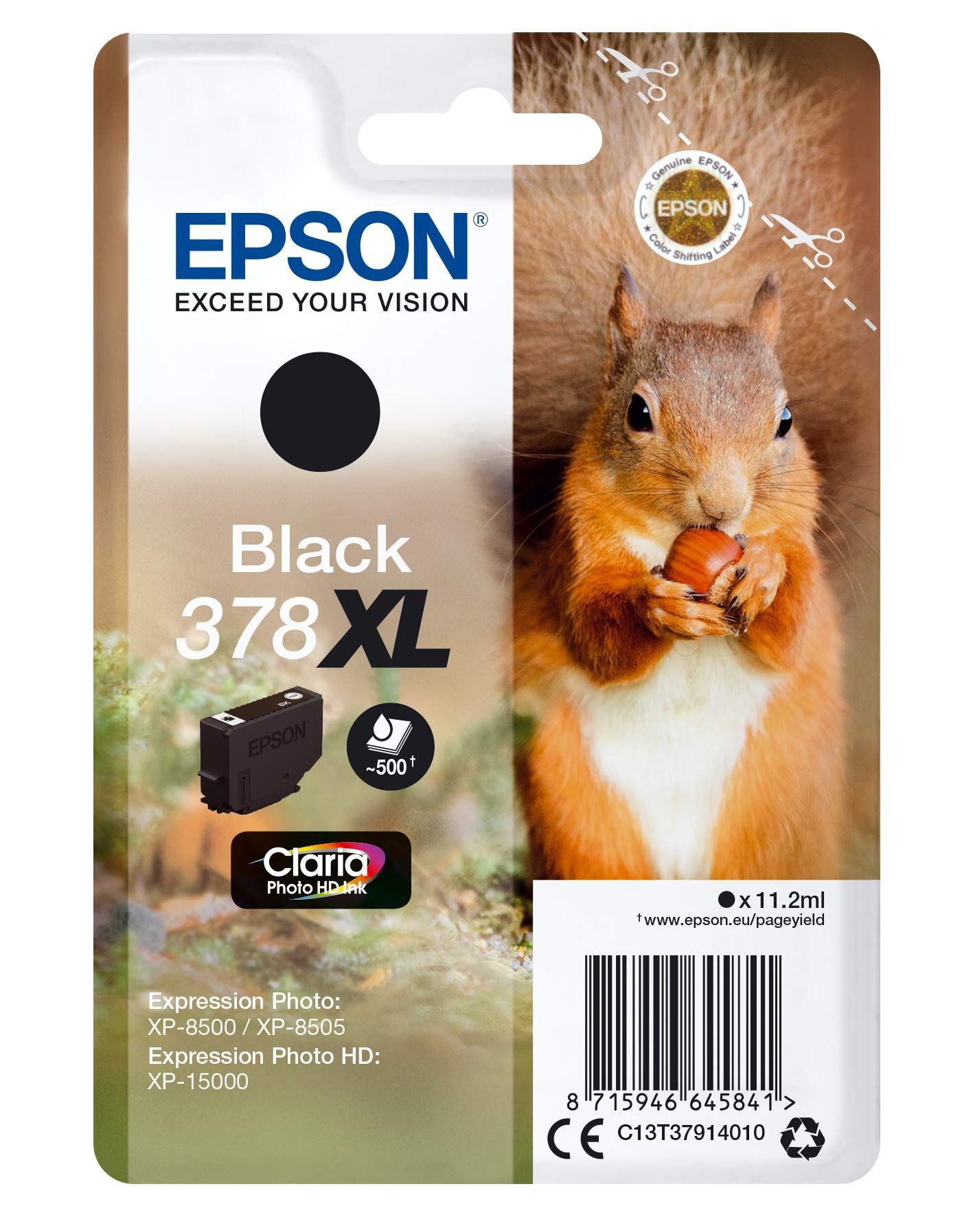 Cartus cerneala Epson C13T37914020 ,Negru ,500 pagini ,Original (378xl) 