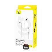 CASTI Baseus Encok CZ17, pt smartphone, control volum + microfon pe fir, conectare prin cablu USB Type-C, lungime cablu 1.1m, alb  A00170000213-Z1  (timbru verde 0.18 lei) - 6932172655884