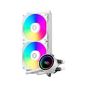 COOLER PCCooler  DA240 ARGB , skt. Intel si AMD, racire cu lichid, 2 x 120mm, 500 - 1800 RPM, iluminare RGB adresabil, afisaj digital, alb  DA240 ARGB WH  (timbru verde 2.00 lei)