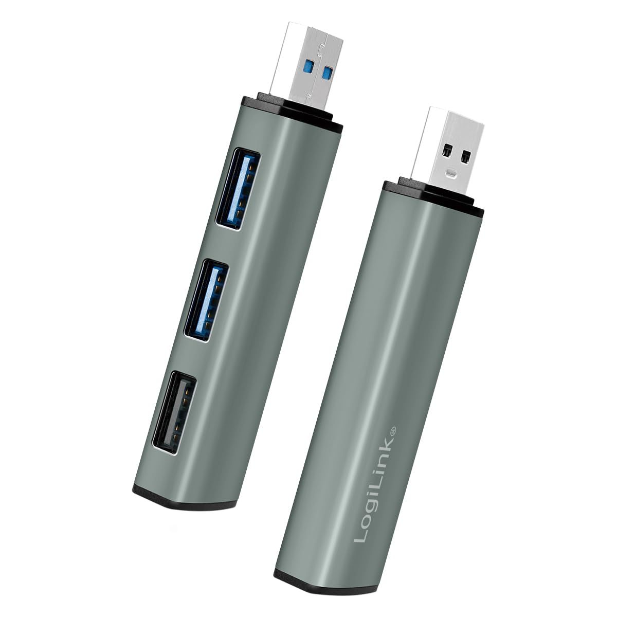 HUB extern LOGILINK, porturi USB: USB-A 3.0 x 3, conectare prin USB-A, aluminiu, prot. supracurent, supratensiune, gri,  UA0395  (timbru verde 0.18 lei)