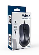 MOUSE GEMBIRD, PC sau NB, cu fir, USB, optic, 1200 dpi, butoane/scroll 4/1, cablu 1.8m, negru,  MUS-4B-01L  (timbru verde 0.18 lei)
