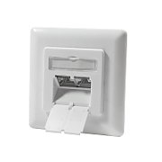 PRIZA RJ-45 aplicabila cu 2 iesiri LOGILINK pt. cablu FTP, Cat6A, RJ-45 (M) x 2, ecranat, plastic cu metal, signal white, 1 buc,  NP0123 