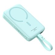 POWER BANK Baseus Magnetic Mini Wireless, 10000mAh, max 30W pe cablu, 1 x USB Type-C output/input, 15W wireless charging, albastru,  P1002210B333-00  (timbru verde 0.98 lei) - 6932172642792