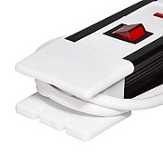 PRELUNGITOR LOGILINK, Schuko x 5, cablu 3G 1.5mm2, 230 V/16 A, 50 Hz, max. 3500 W, buton intrerupator iluminat, IP20, 3m, negru-alb,  LPS211  (timbru verde 0.8 lei)