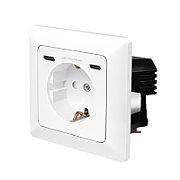 PRIZA LOGILINK, pentru perete, Schuko x 1, 2xUSB-C PD 25W , 230V AC, 50 Hz, 16A, protectie IP20, adancime 29.5mm, alb,  PA0331  (timbru verde 0.18 lei)