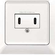 PRIZA LOGILINK, pentru perete, Schuko x 1, 2xUSB-C PD 25W , 230V AC, 50 Hz, 16A, protectie IP20, adancime 35mm, alb,  PA0332  (timbru verde 0.18 lei)