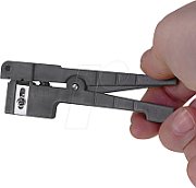 CLESTE dezizolare cablu, LOGILINK, functii: dezizolare cablu, fibra optica, coaxial, si Cu pana la 3.2mm, maner antialunecare, 3x lame drepte, 1x lama rotunda, gri,  WZ0063 