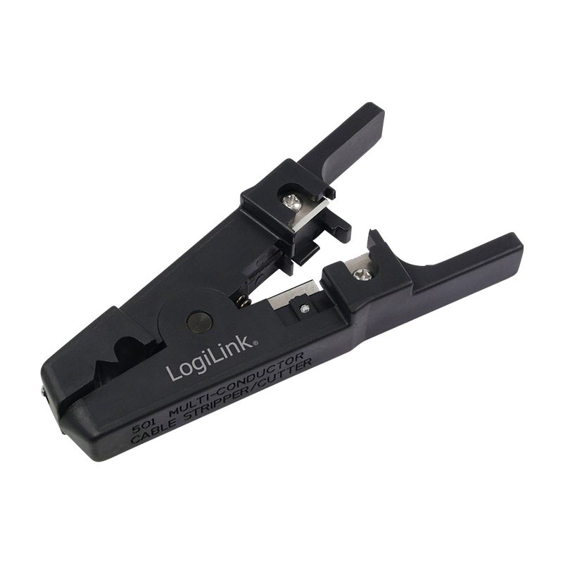 CLESTE dezizolare cablu, LOGILINK, functii: dezizolare cablu, taiere cablu 3.2-9.5mm, surub reglare diametru, negru,  WZ0005