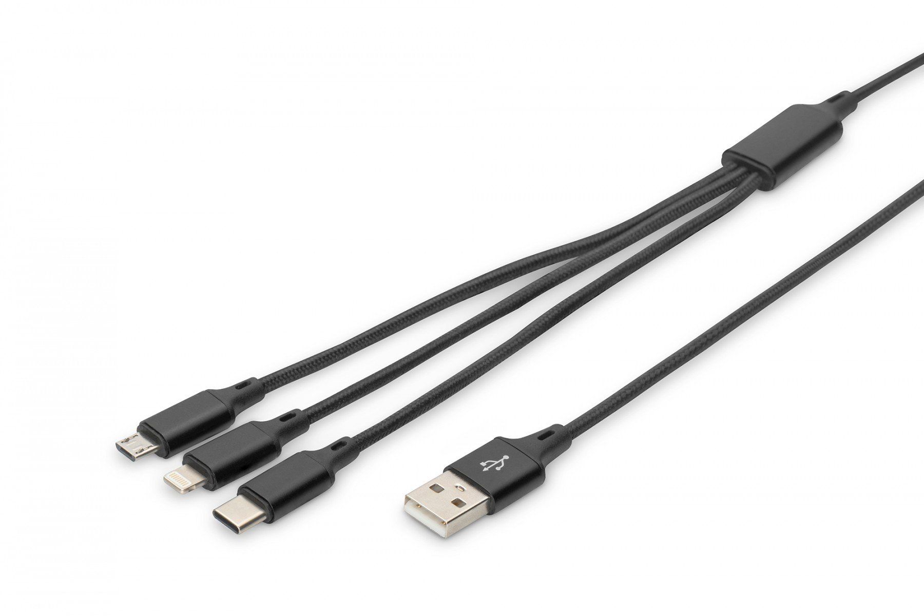 Digitus AK-300160-010-S cabluri USB 1 m USB A USB C Negru
